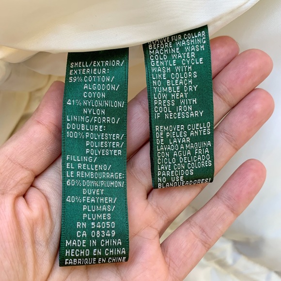 Ralph Lauren white gray insulated winter down snap zip closure puffer jacket - Picture 9 of 16